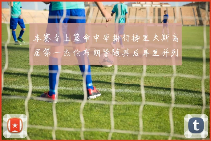 本赛季上篮命中率排行榜里夫斯高居第一杰伦布朗紧随其后库里并列第六